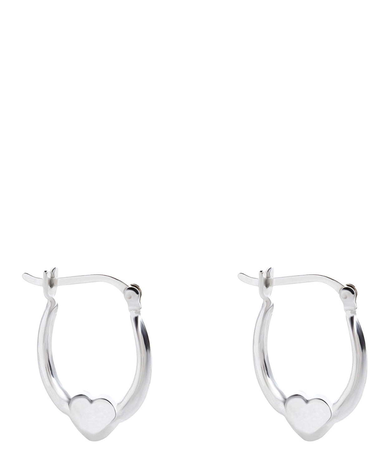 'Afrodille' Sterling Silver Heart Creole Earrings image 1