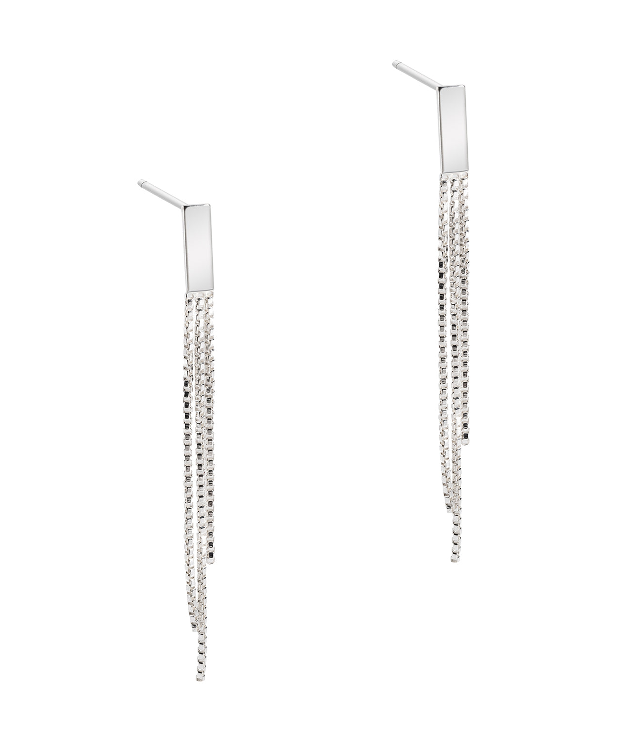 Gift Packaged 'Lucy' Sterling Silver Chain Drop Earrings