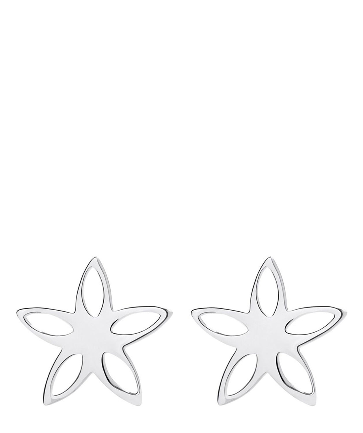 'Giacinta' Sterling Silver Cutout Flower Earrings image 1