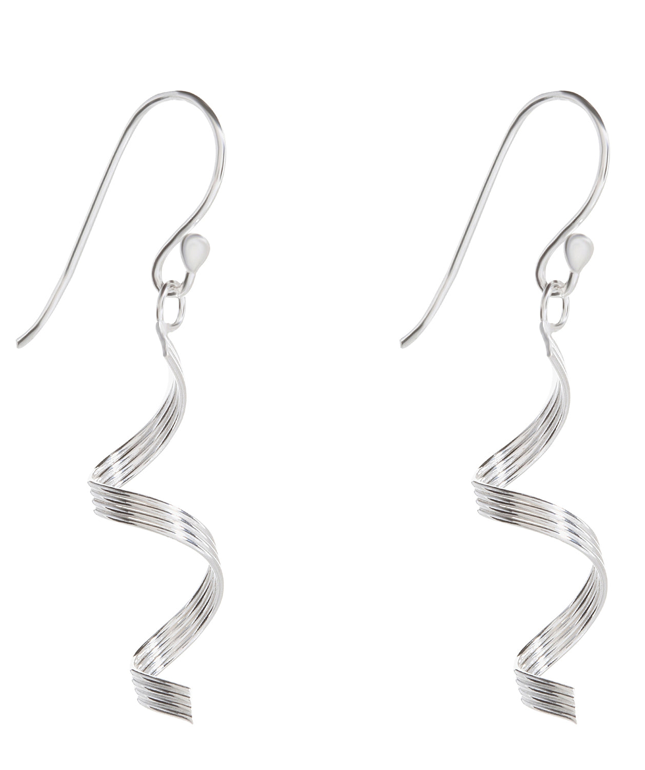 Gift Packaged 'Thema' Sterling Silver Cascade Ribbon Drop Earrings