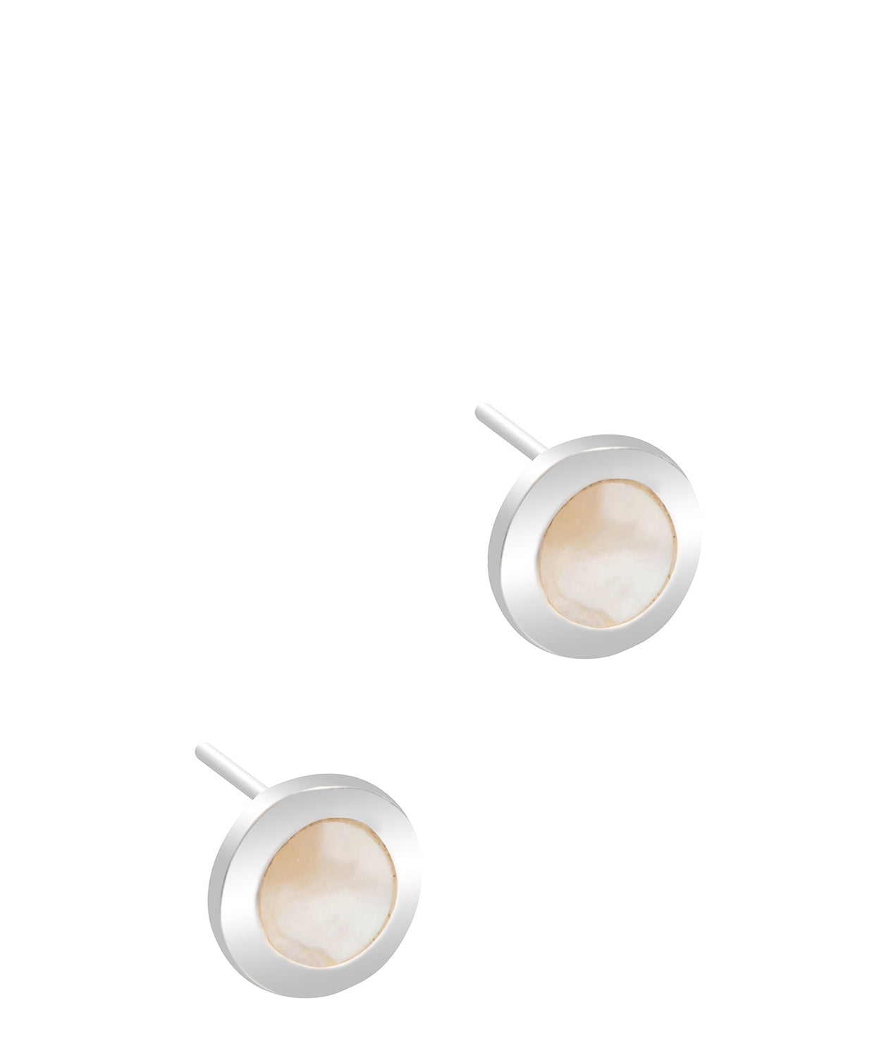 Gift Packaged 'Valery' Sterling Silver & White Mother of Pearl Stud Earrings