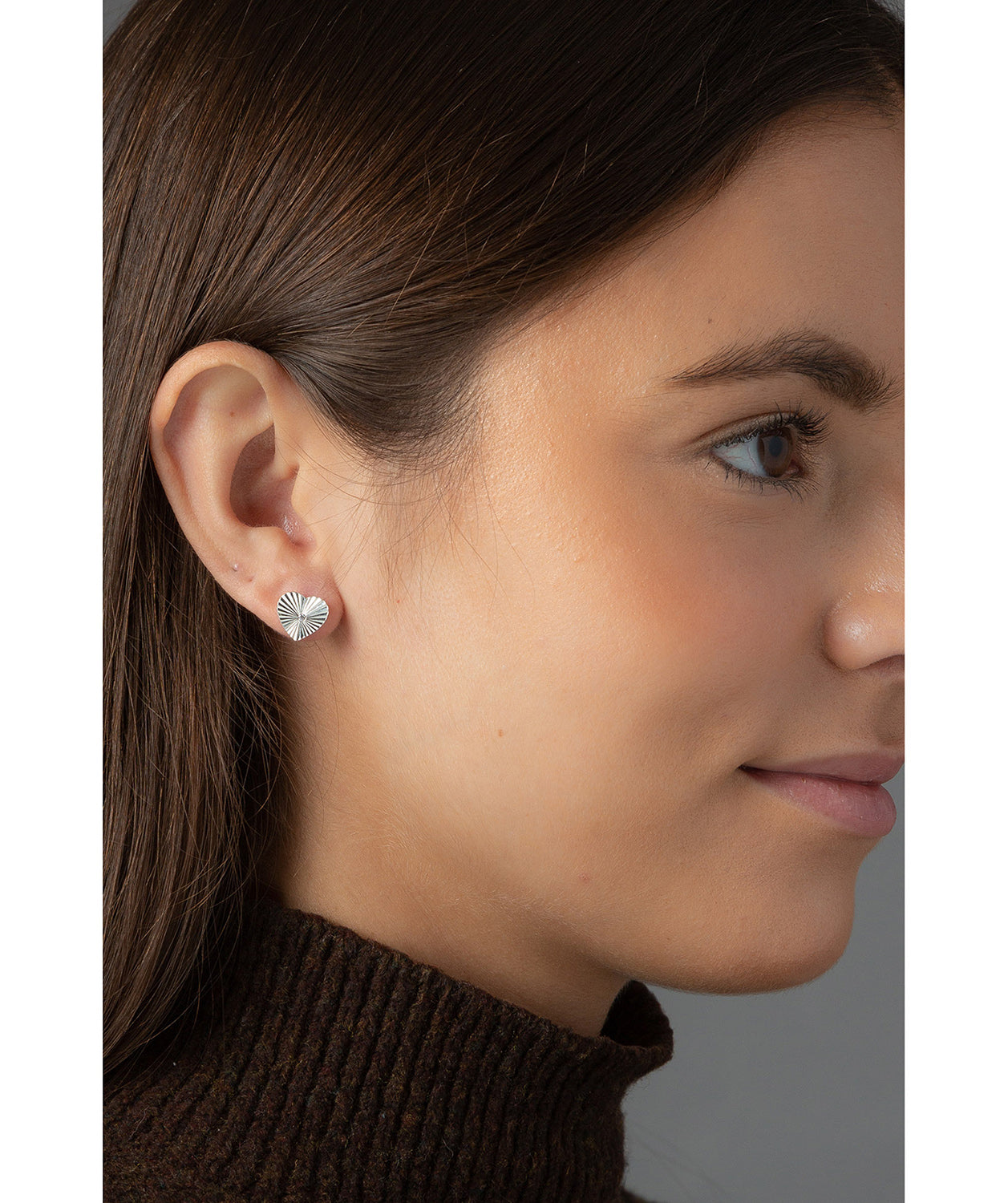 'Monroe' Silver Heart & Cubic Zirconica Stud Earrings
image 2
