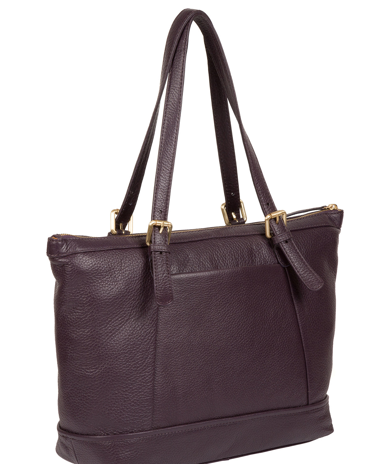 'Truro' Plum Leather Tote Bag Pure Luxuries London