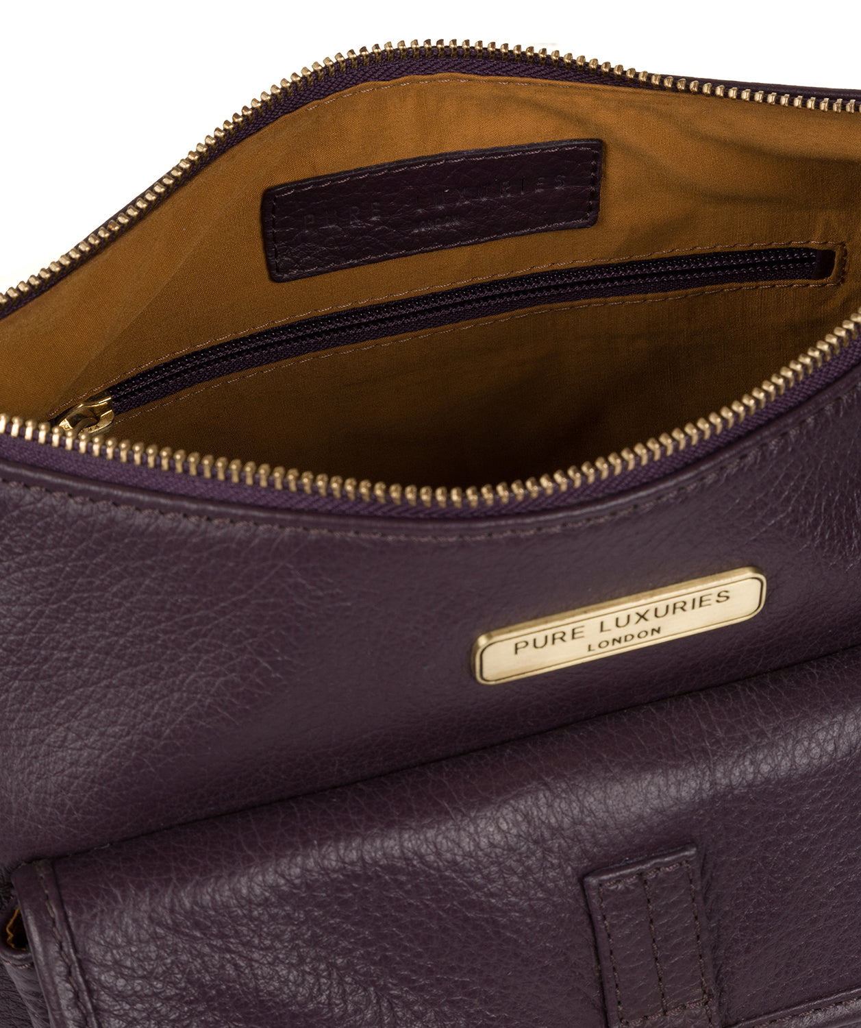 'Wells' Plum Leather Shoulder Bag image 4