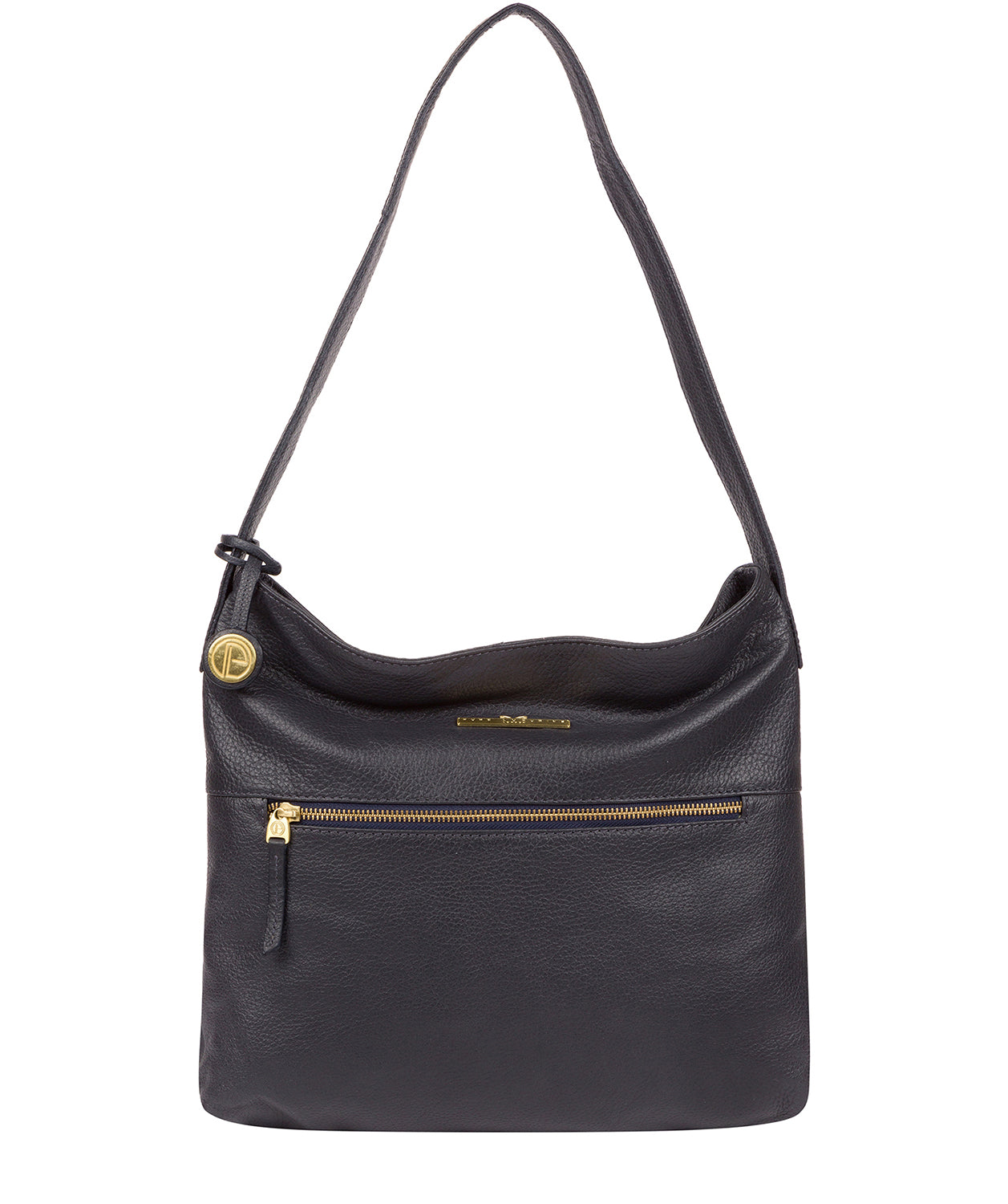 'Barbara' Midnight Blue Leather Shoulder Bag Pure Luxuries London