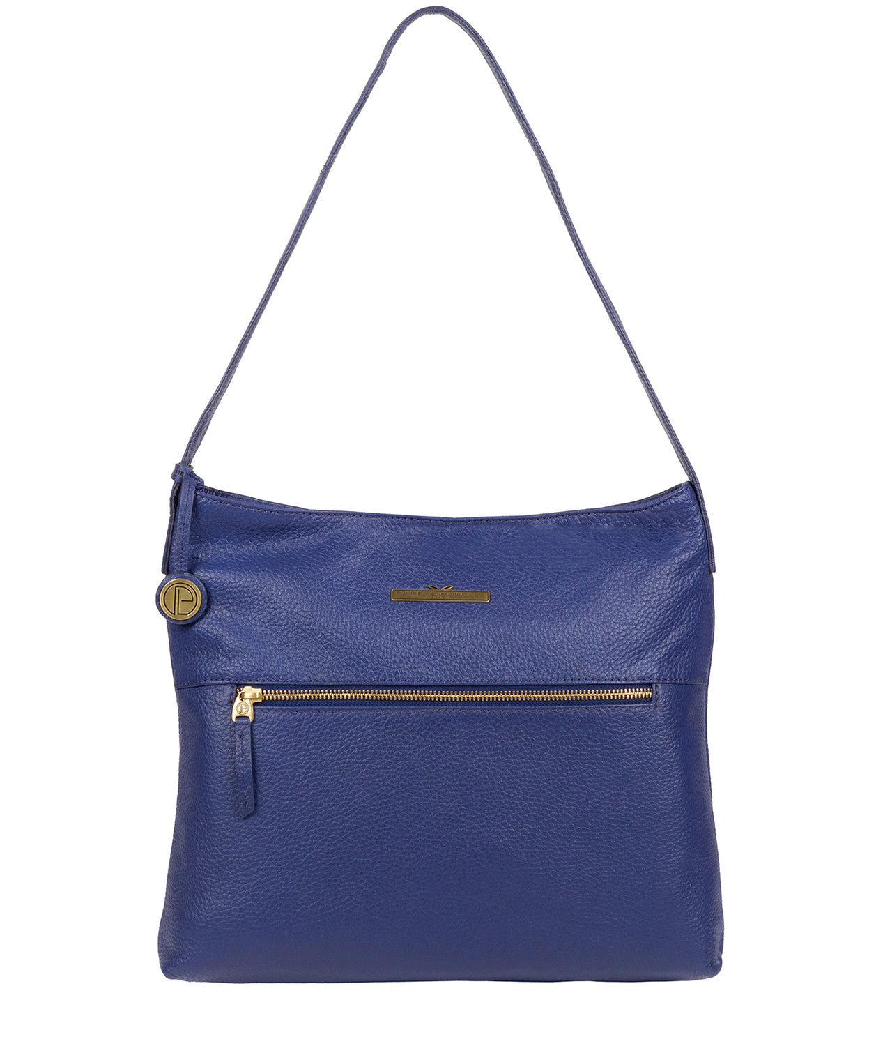 'Barbara' French Navy Leather Shoulder Bag image 1