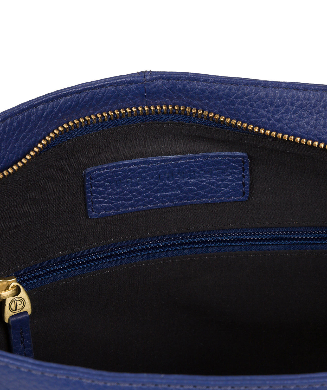 'Barbara' French Navy Leather Shoulder Bag image 5