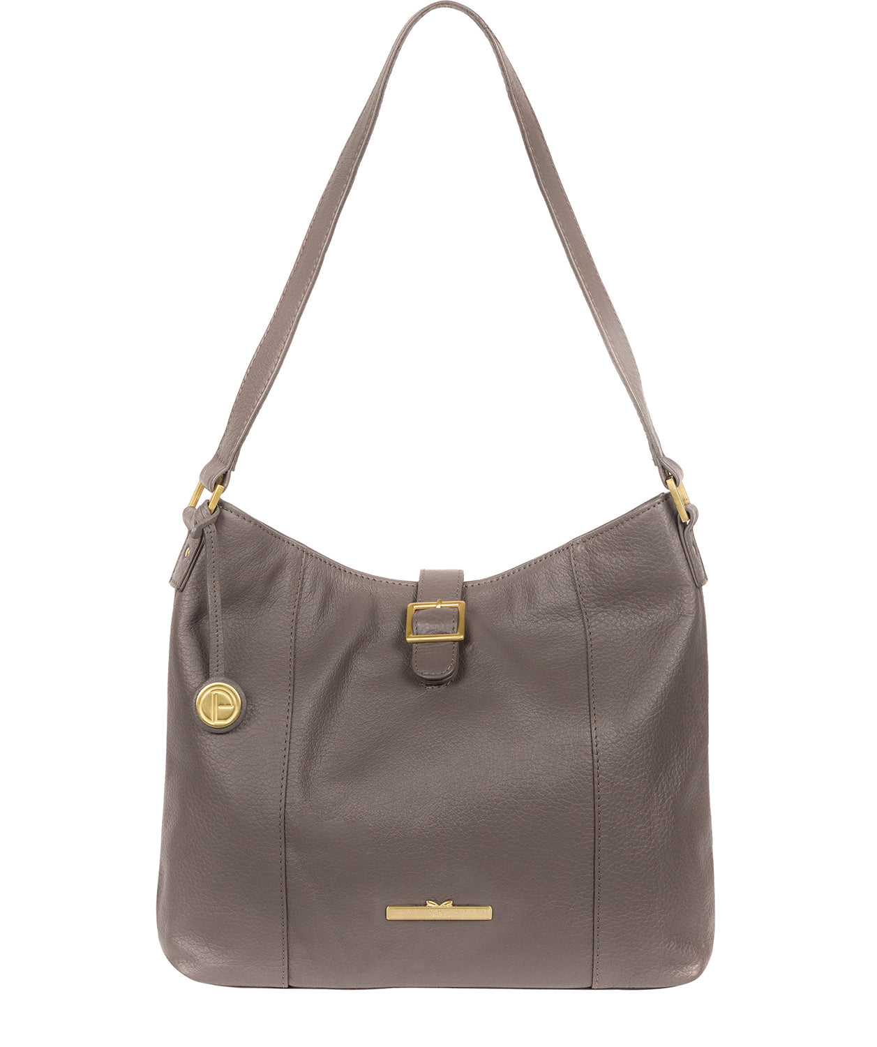 'Elaine' Grey Leather Shoulder Bag image 1