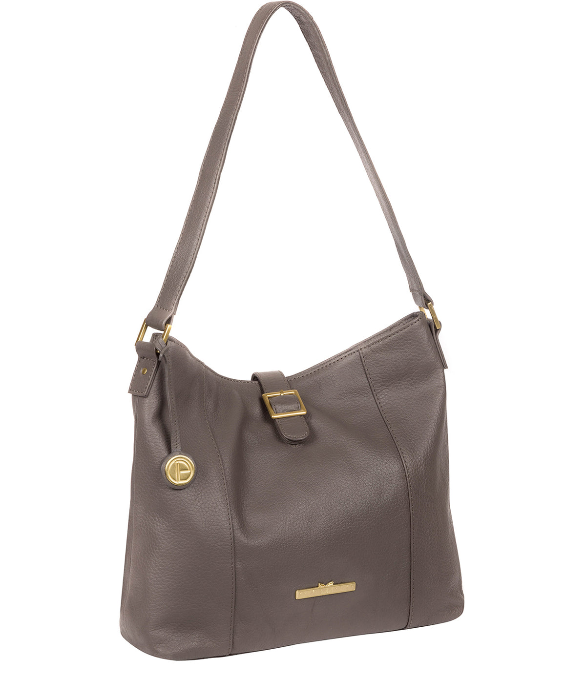 'Elaine' Grey Leather Shoulder Bag image 5