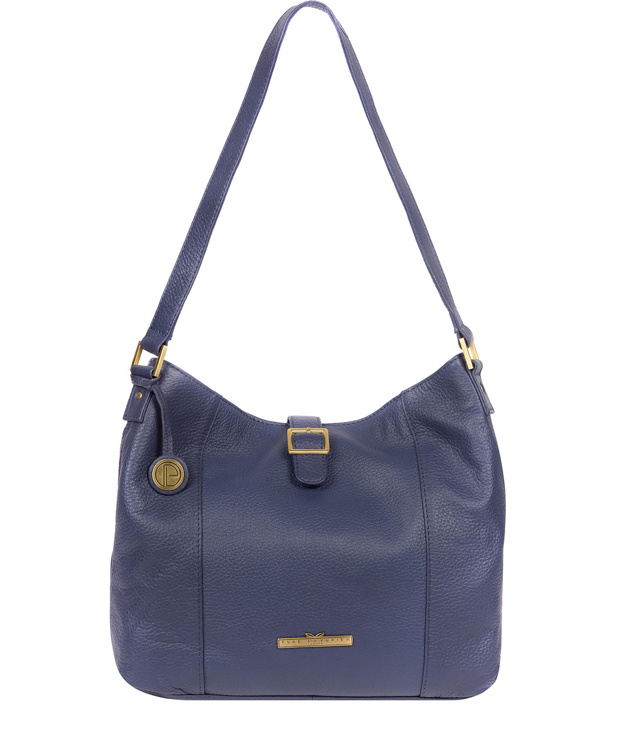 'Elaine' French Navy Leather Shoulder Bag image 1
