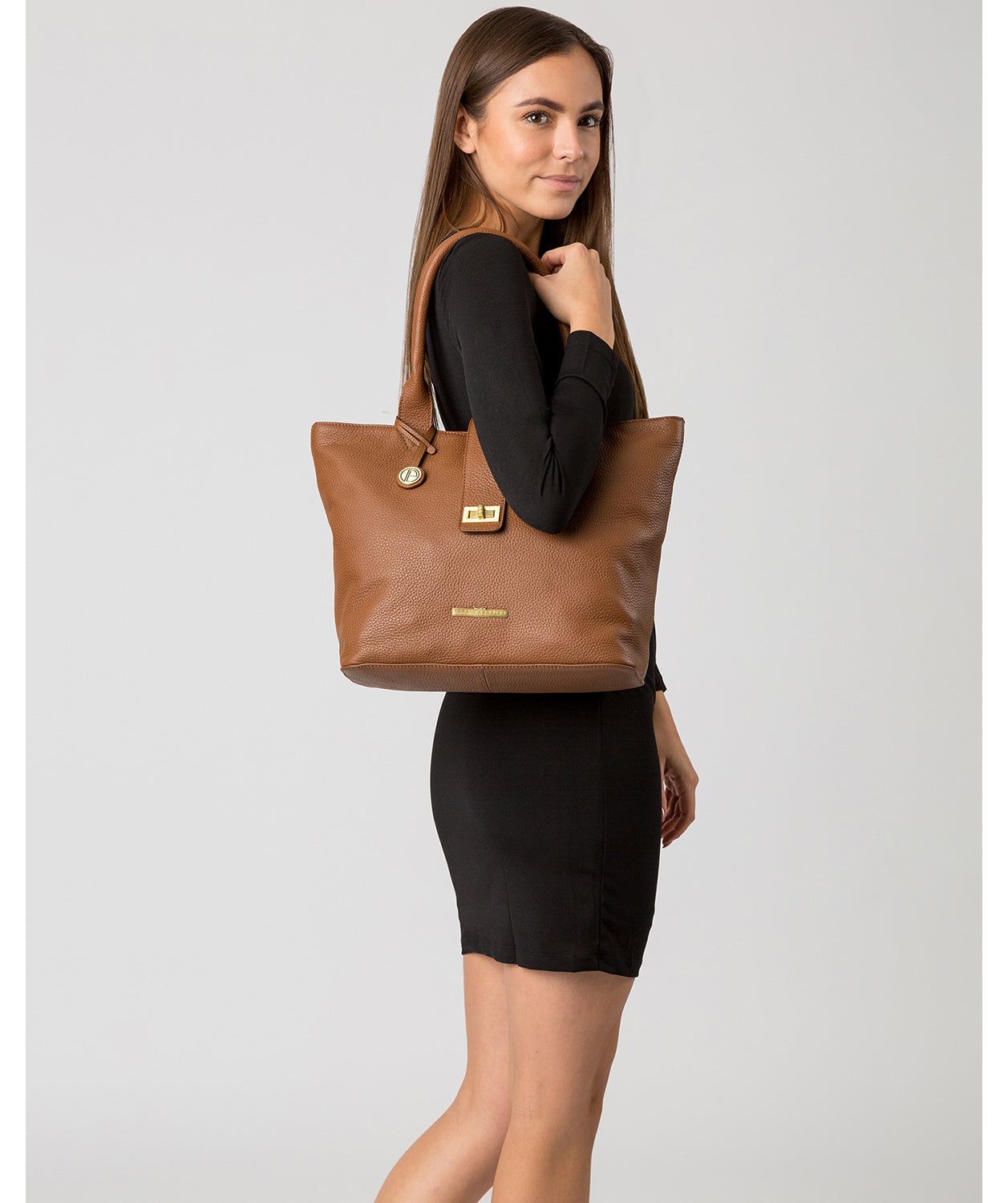'Ida' Tan Leather Tote Bag