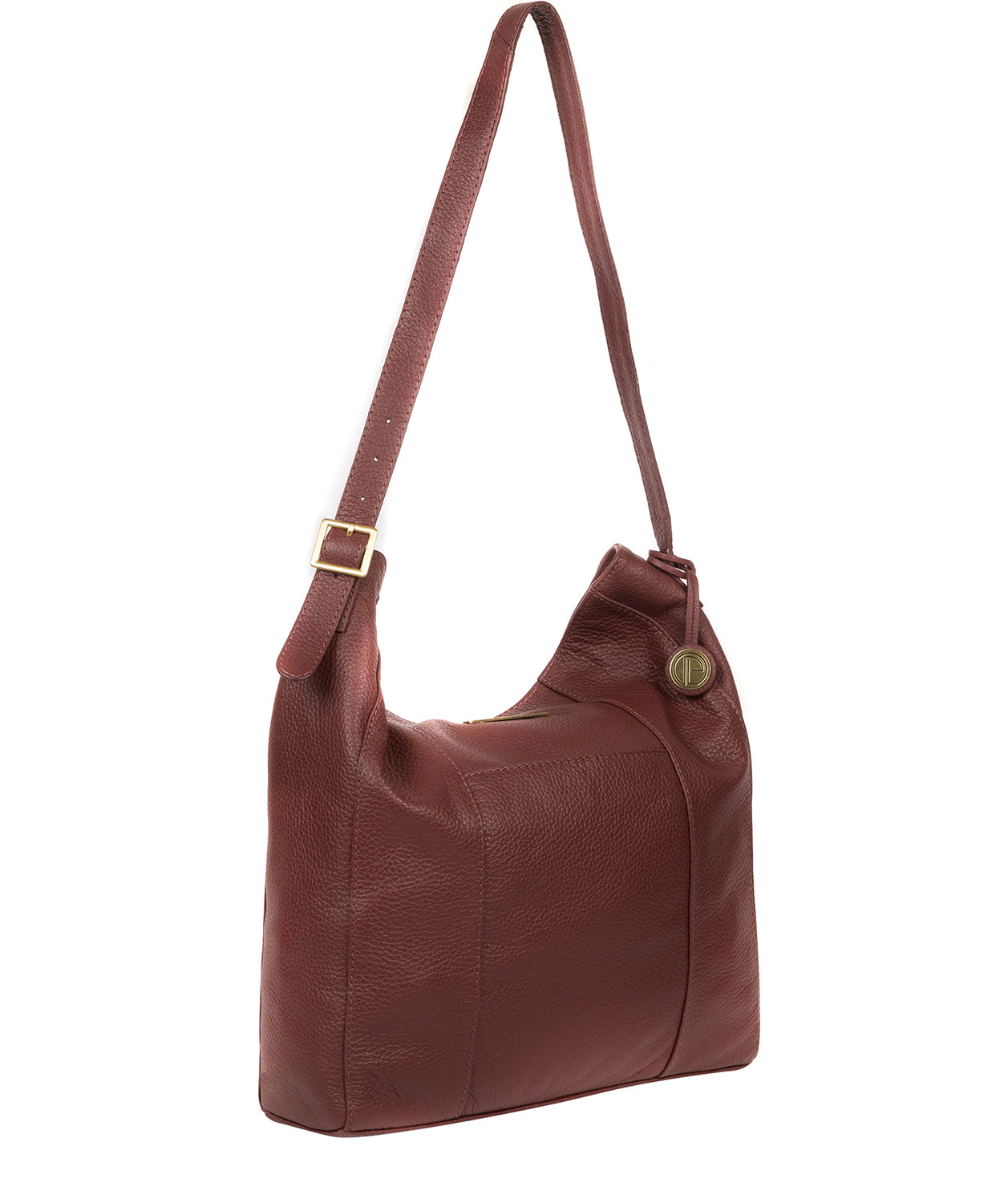 'Rachael' Port Leather Shoulder Bag Pure Luxuries London
