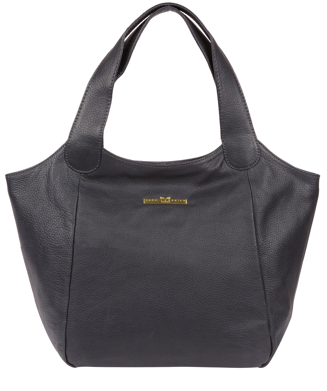 'Alina' Midnight Blue Leather Tote Bag image 1