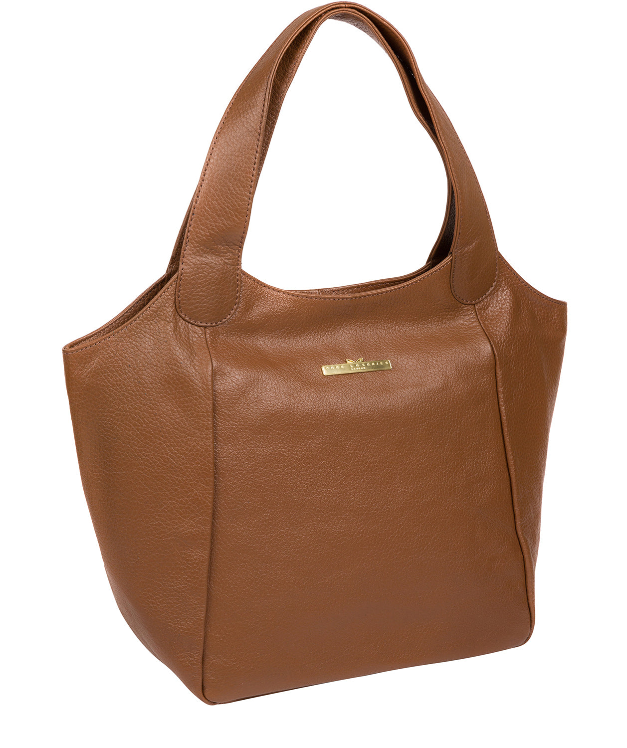 'Alina' Tan Leather Tote Bag Pure Luxuries London