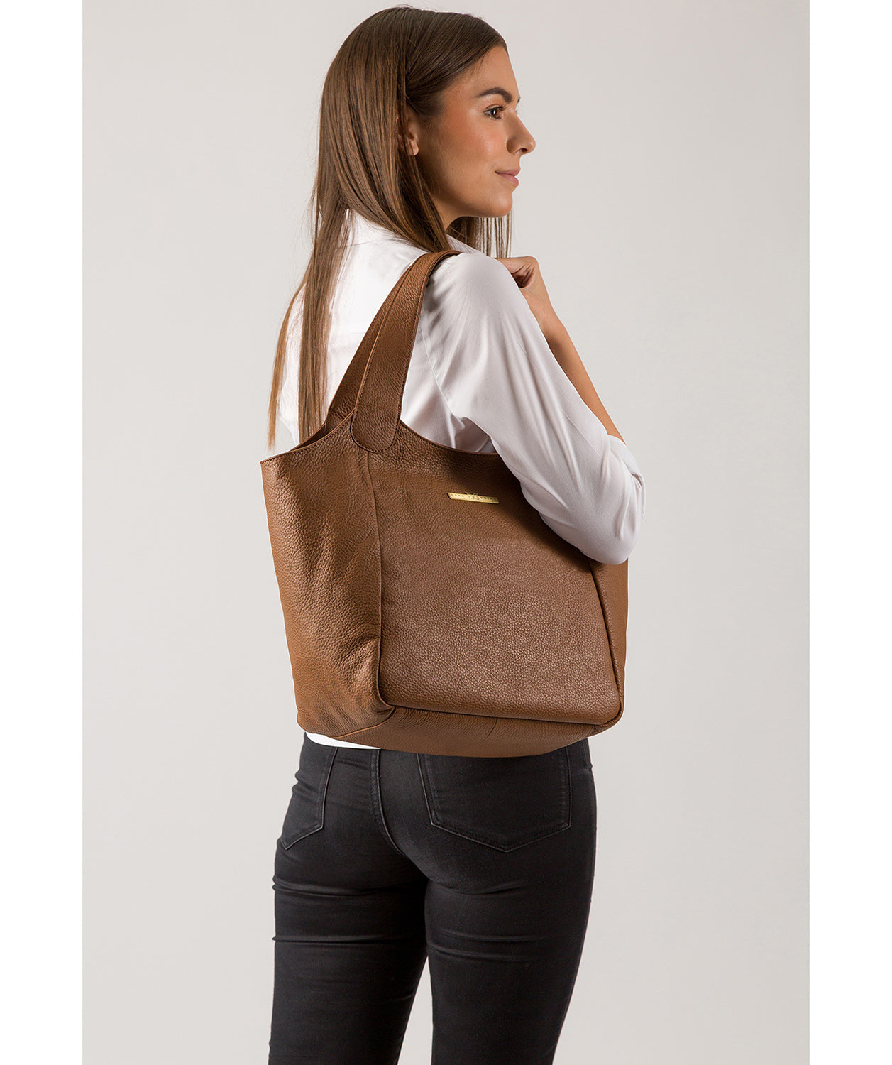 'Alina' Tan Leather Tote Bag Pure Luxuries London