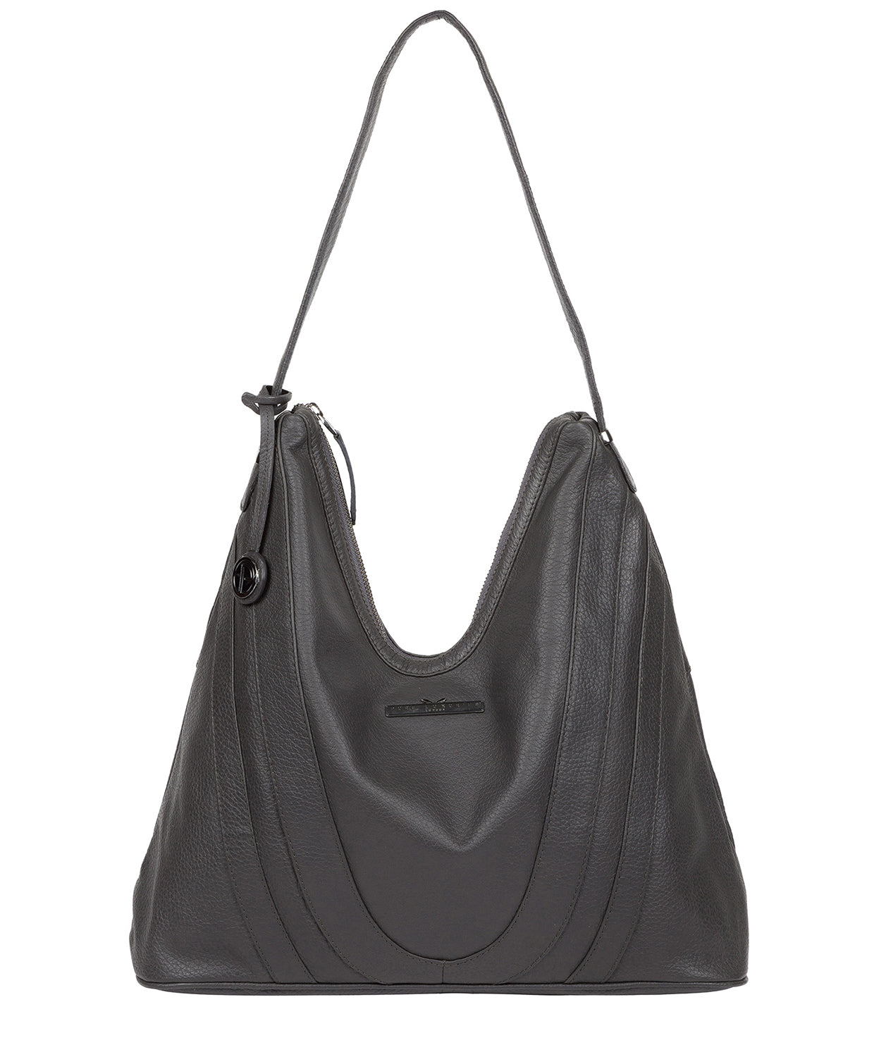 'Claire' Slate Leather Shoulder Bag