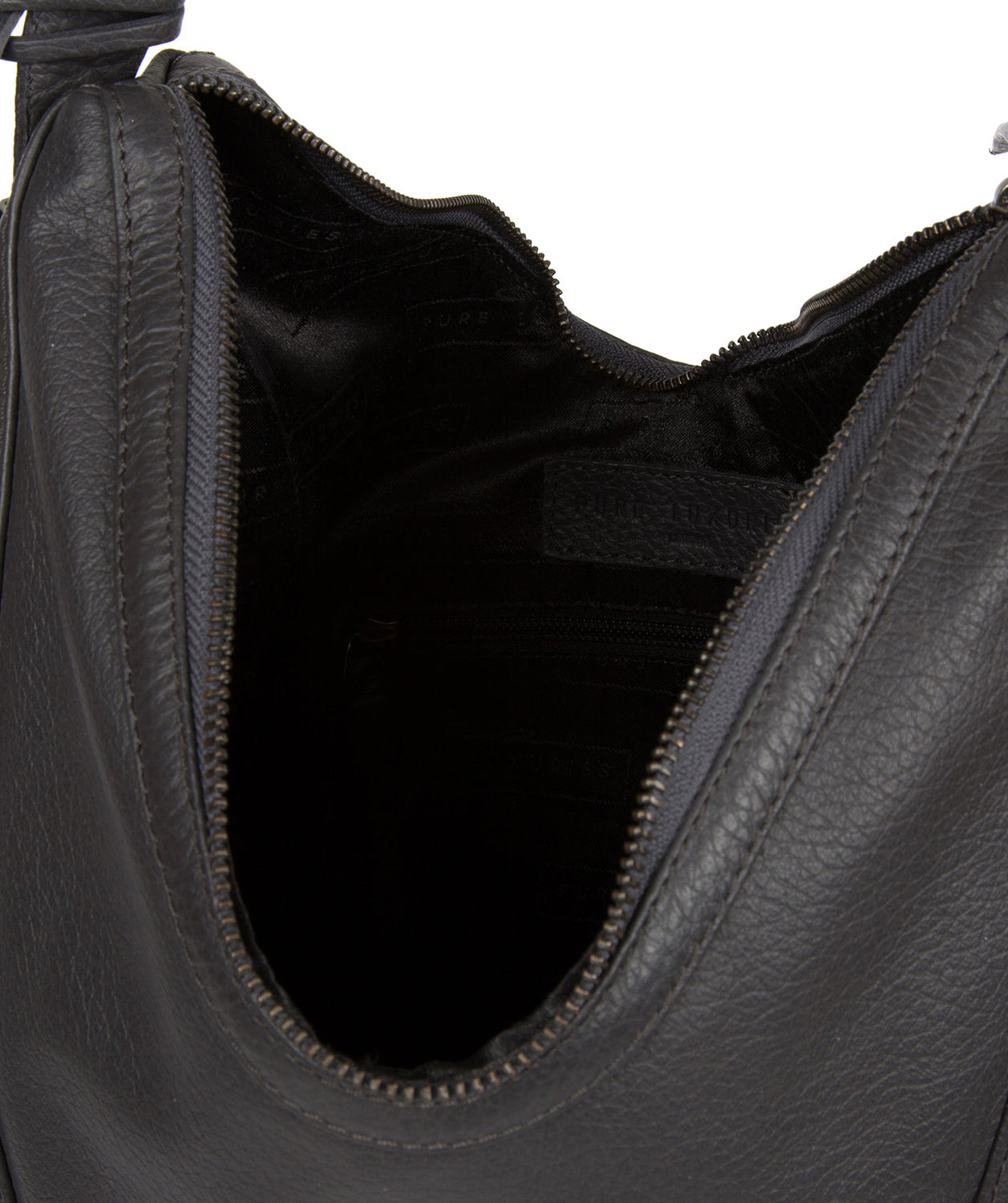 'Claire' Slate Leather Shoulder Bag