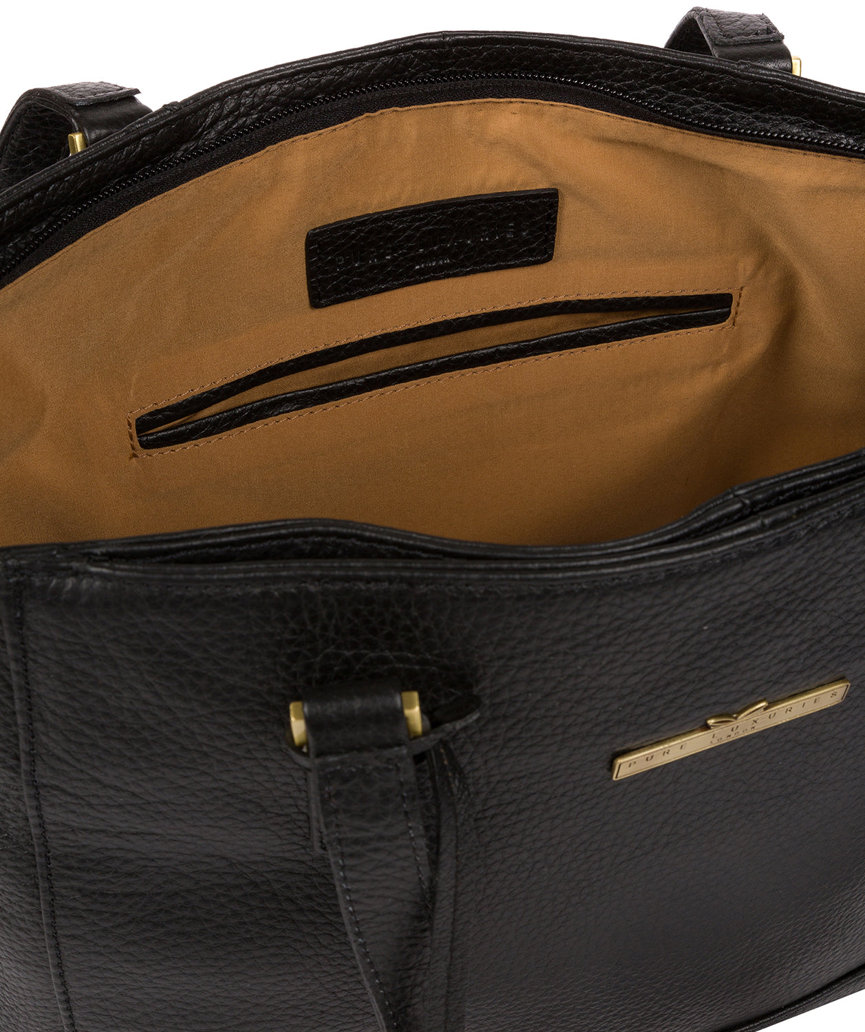 'Goldie' Black Leather Tote Bag image 4
