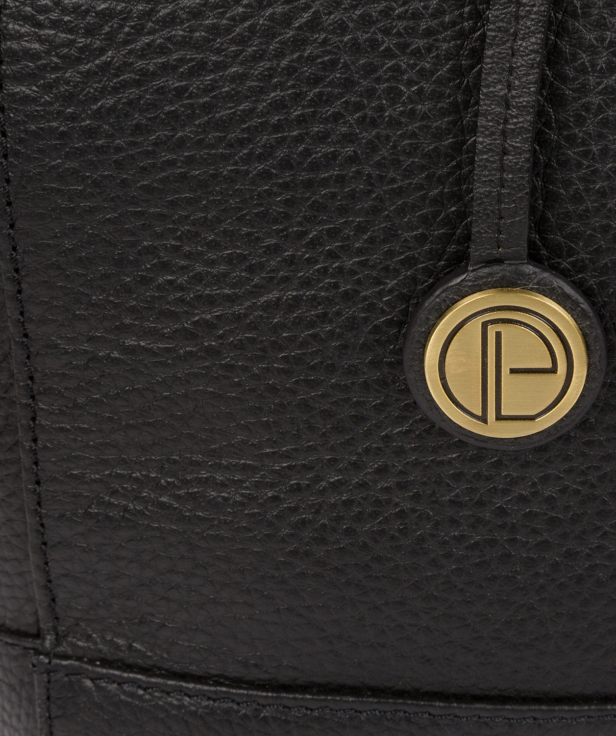 'Goldie' Black Leather Tote Bag image 6