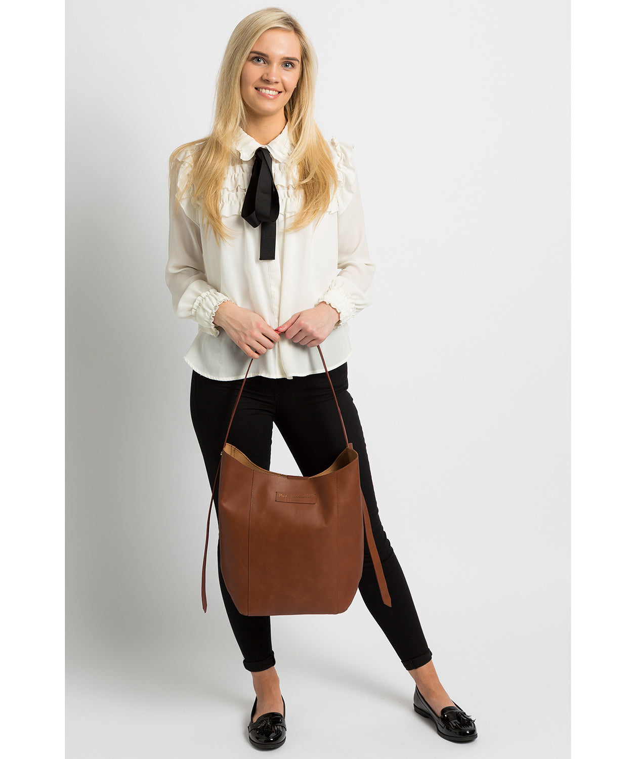 'Hoxton' Cognac Leather Shoulder Bag image 2