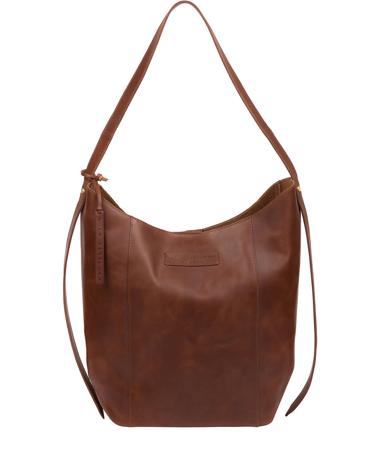 'Hoxton' Conker Brown Leather Shoulder Bag Pure Luxuries London