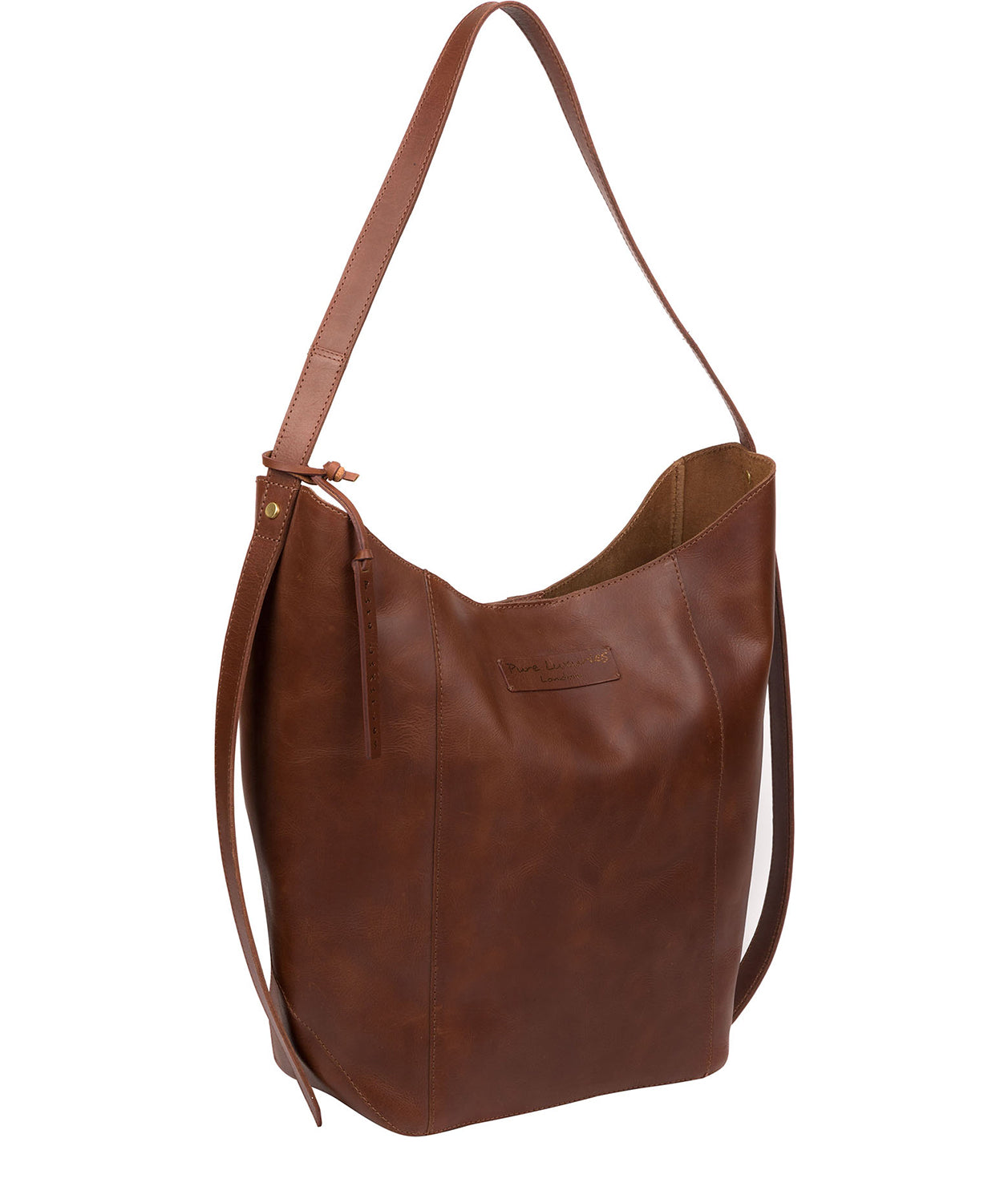 'Hoxton' Conker Brown Leather Shoulder Bag Pure Luxuries London