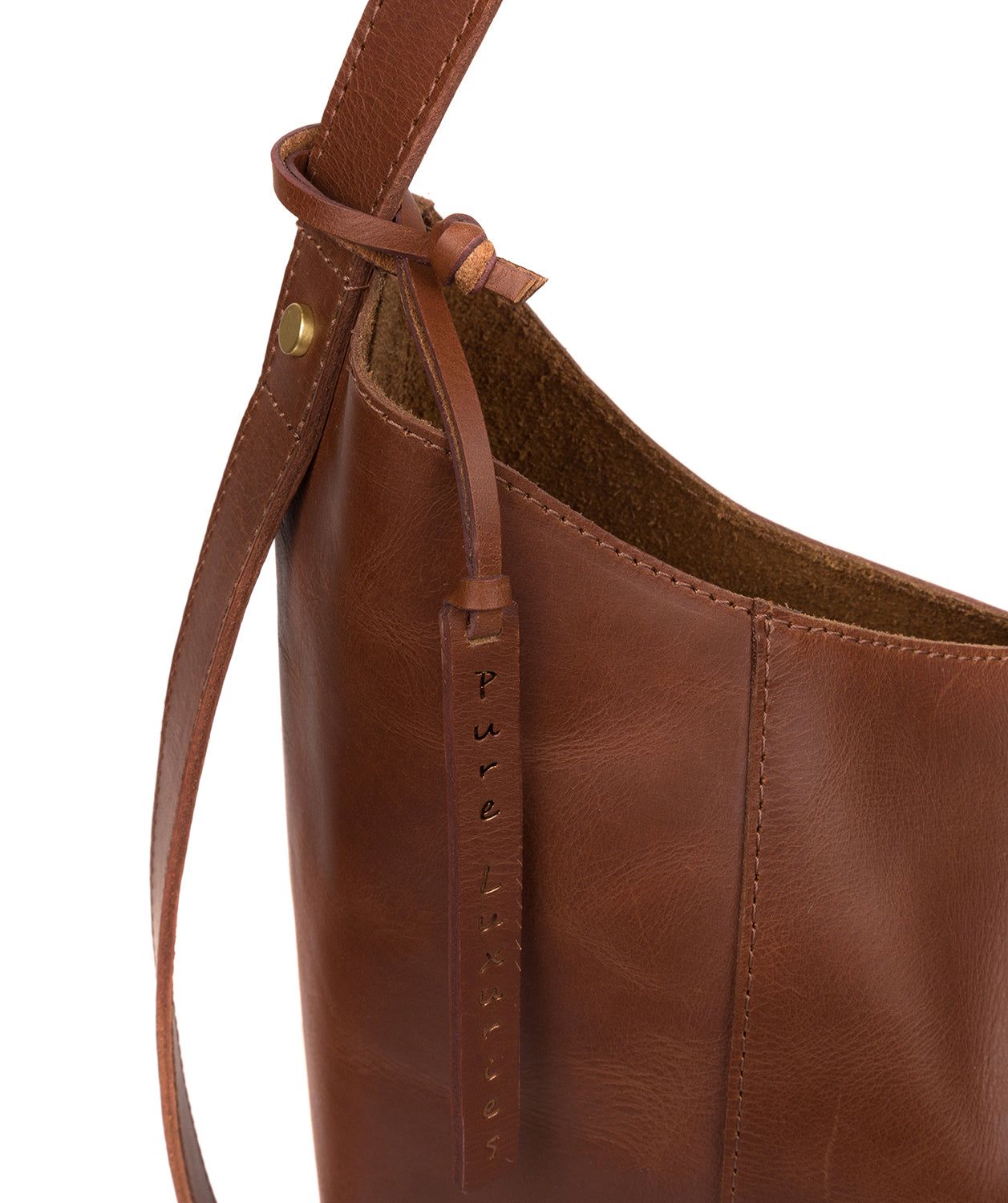 'Hoxton' Conker Brown Leather Shoulder Bag Pure Luxuries London