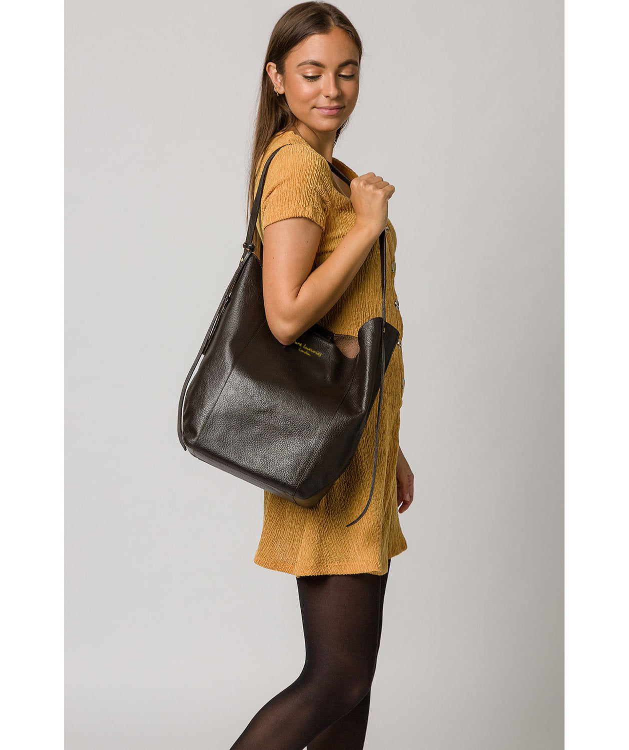 'Hoxton' Dark Brown Leather Shoulder Bag