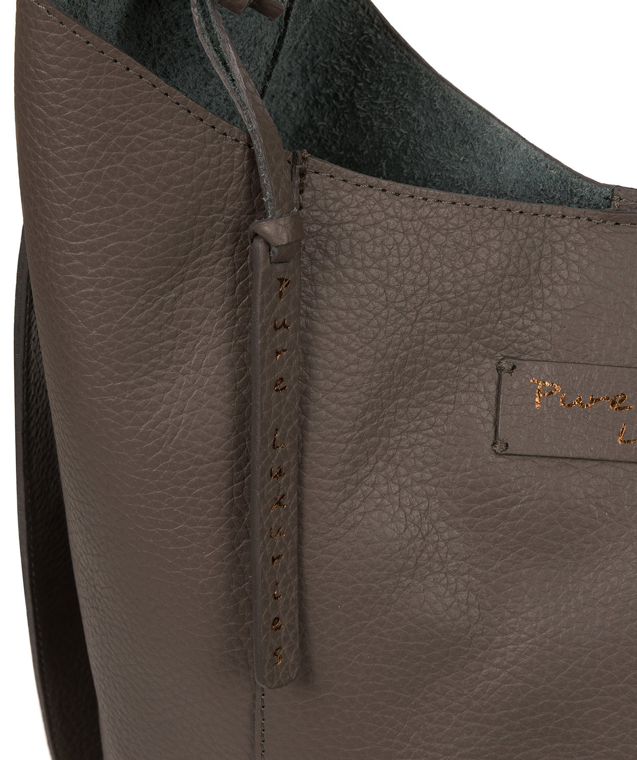 'Hoxton' Grey Leather Shoulder Bag image 6