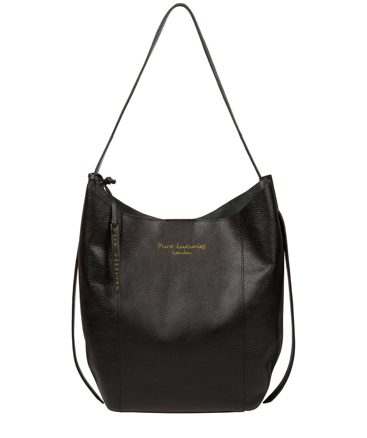 'Hoxton' Jet Black Leather Shoulder Bag