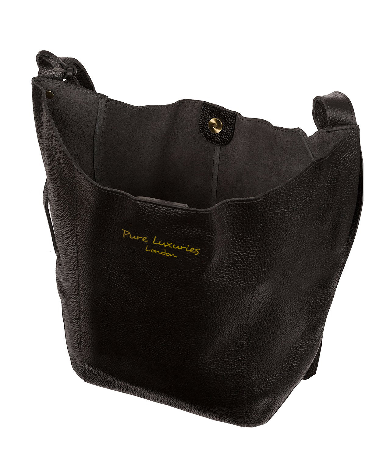 'Hoxton' Jet Black Leather Shoulder Bag