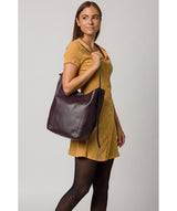 'Hoxton' Plum Leather Shoulder Bag image 2