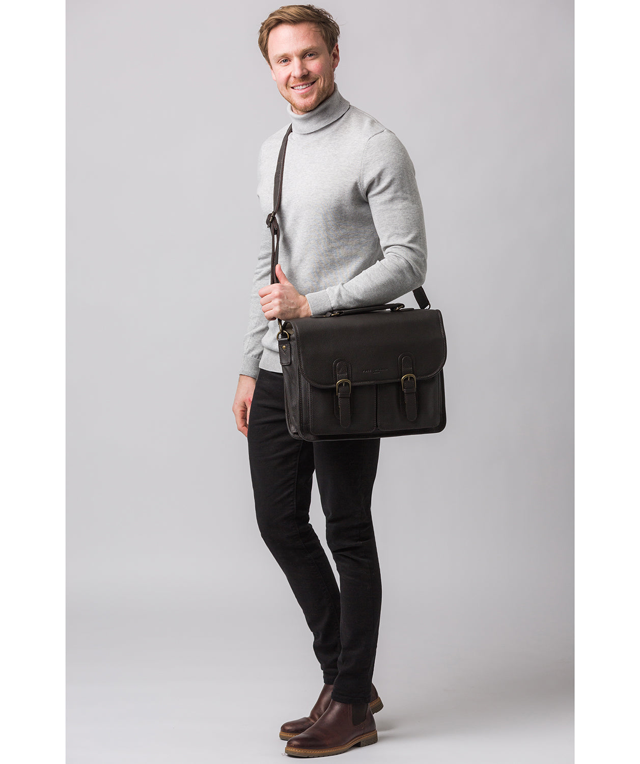 'Bank' Brown Leather Work Bag