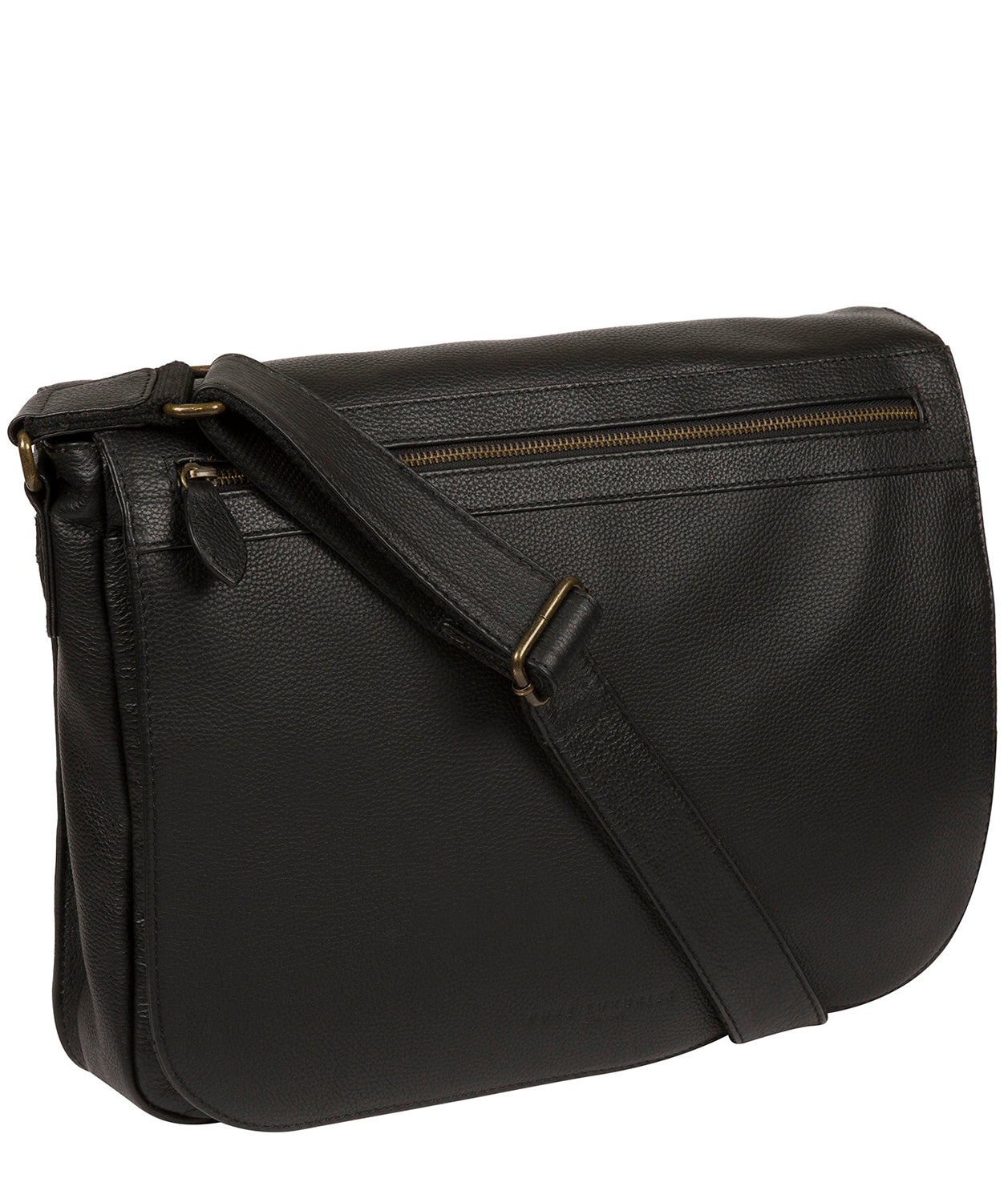 'Terence' Black Leather Messenger Bag image 5