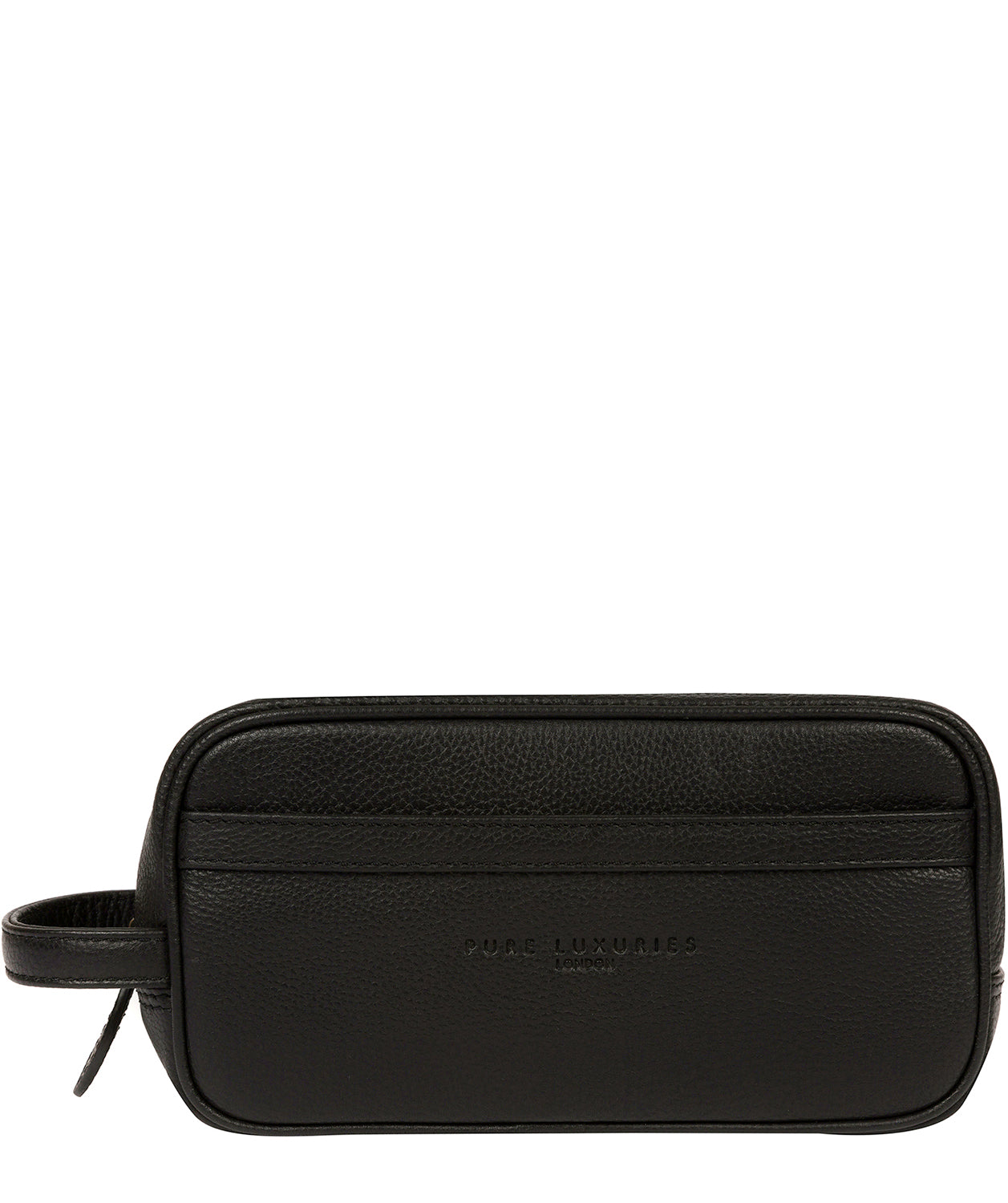 'Reef' Black Leather Washbag image 1