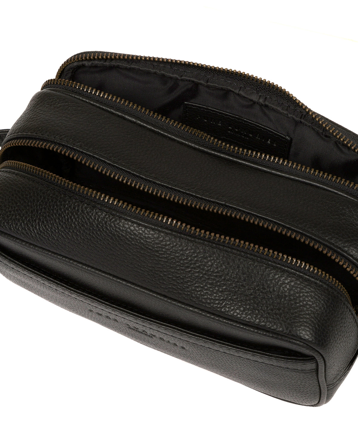 'Reef' Black Leather Washbag image 4
