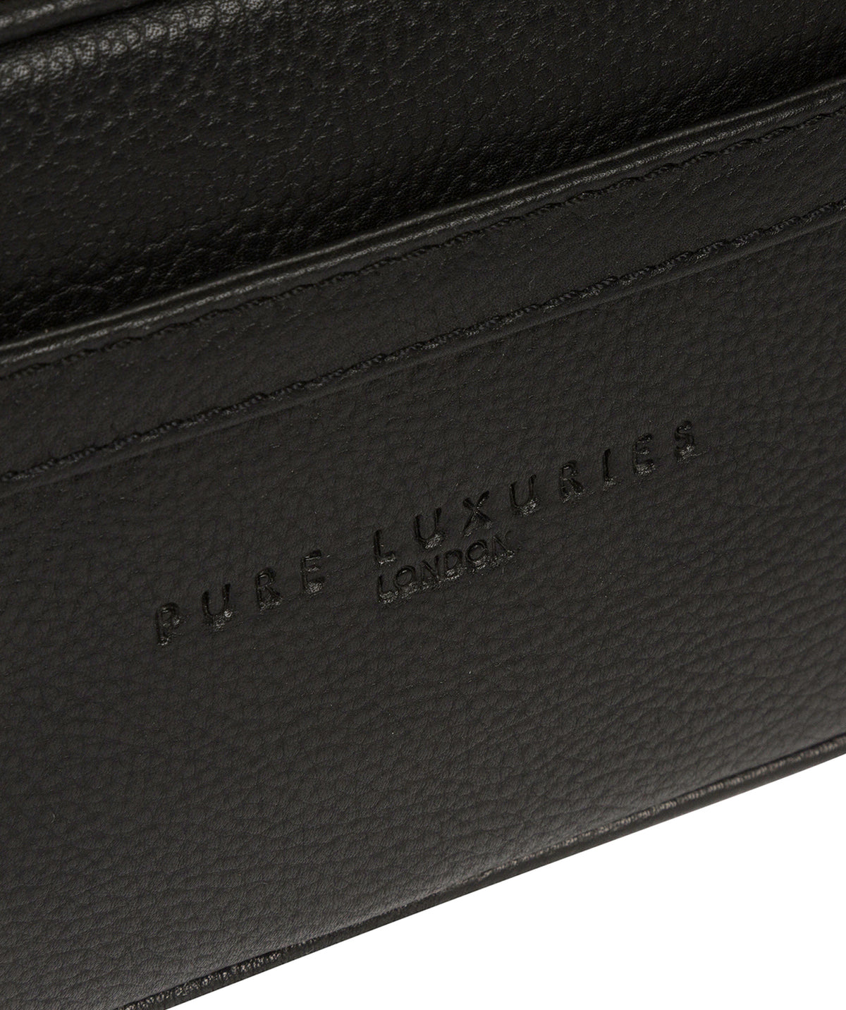 'Reef' Black Leather Washbag image 5