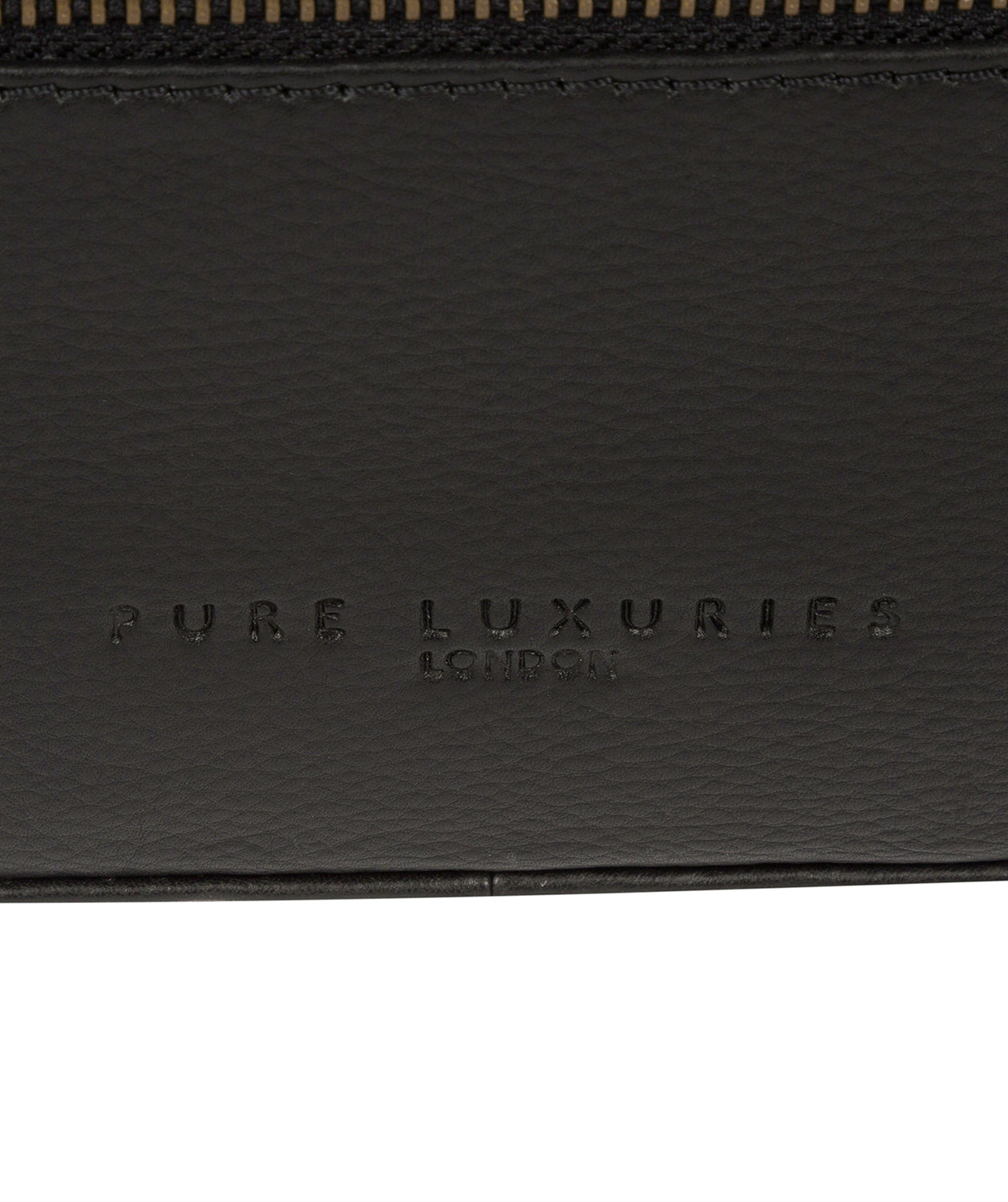 'Jetty' Black Leather Washbag image 6