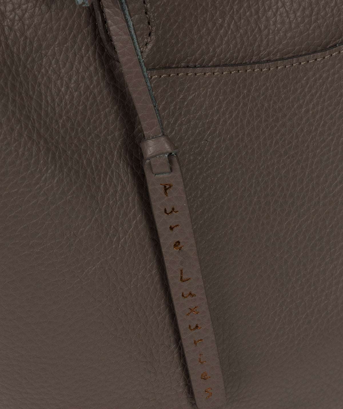 'Oval' Grey Leather Tote Bag image 6
