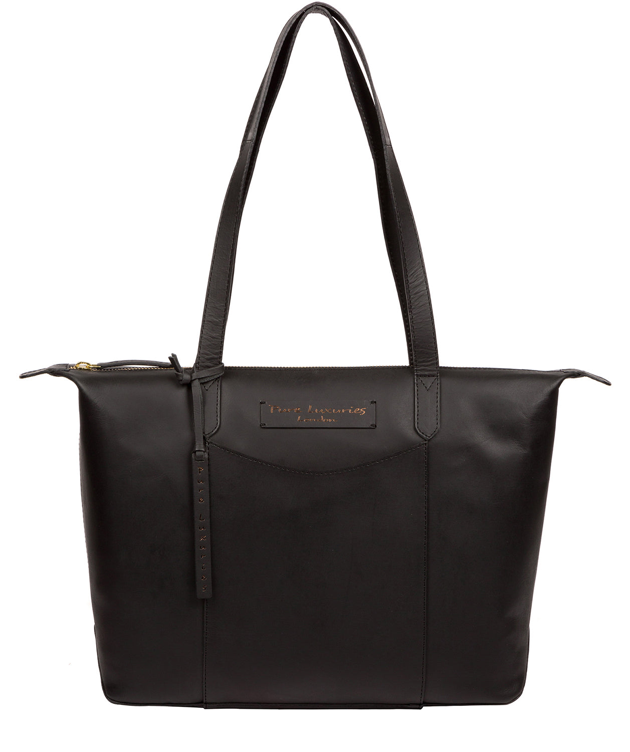 'Oval' Liquorice Leather Tote Bag image 1