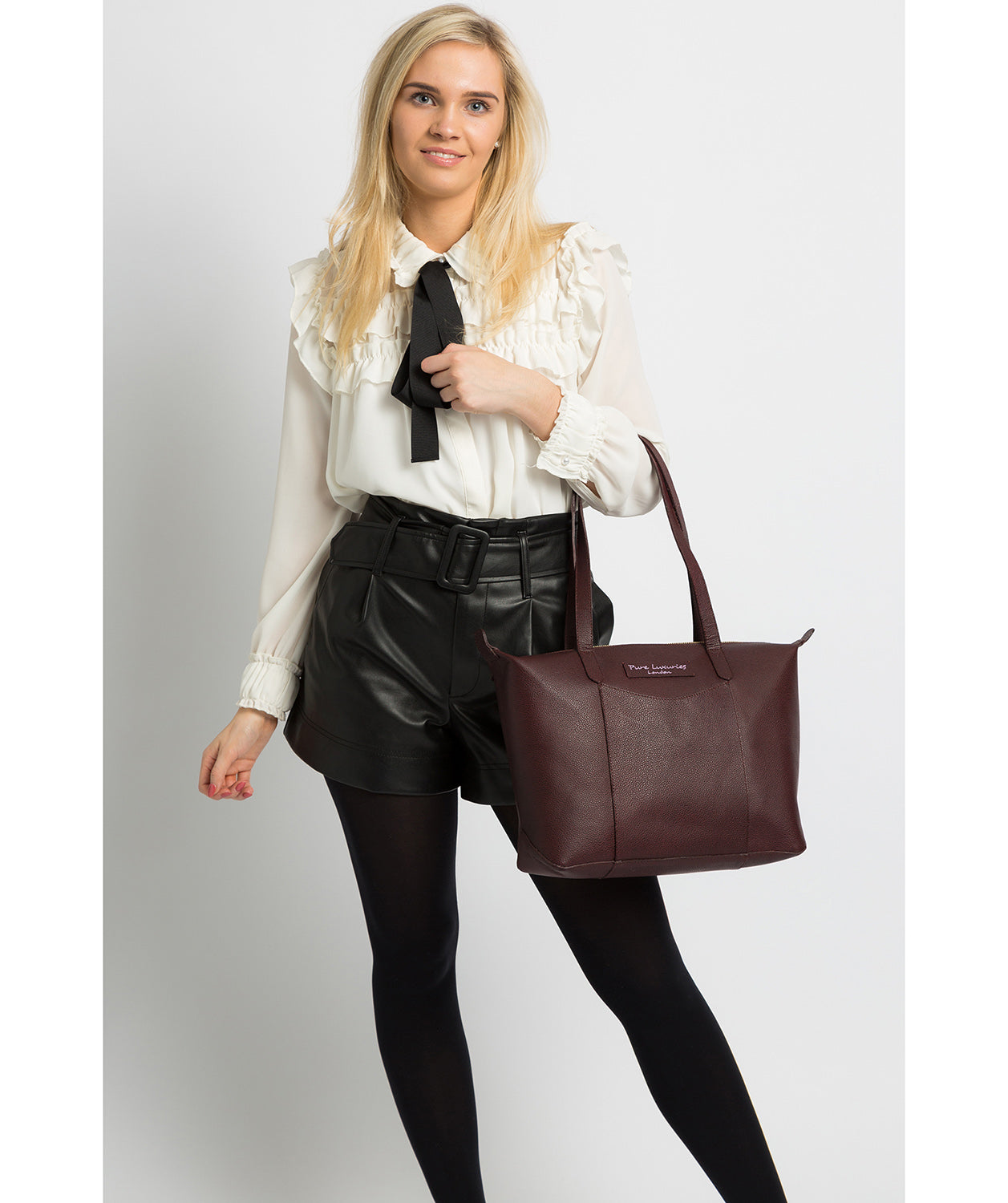 'Oval' Oxblood Leather Tote Bag image 2