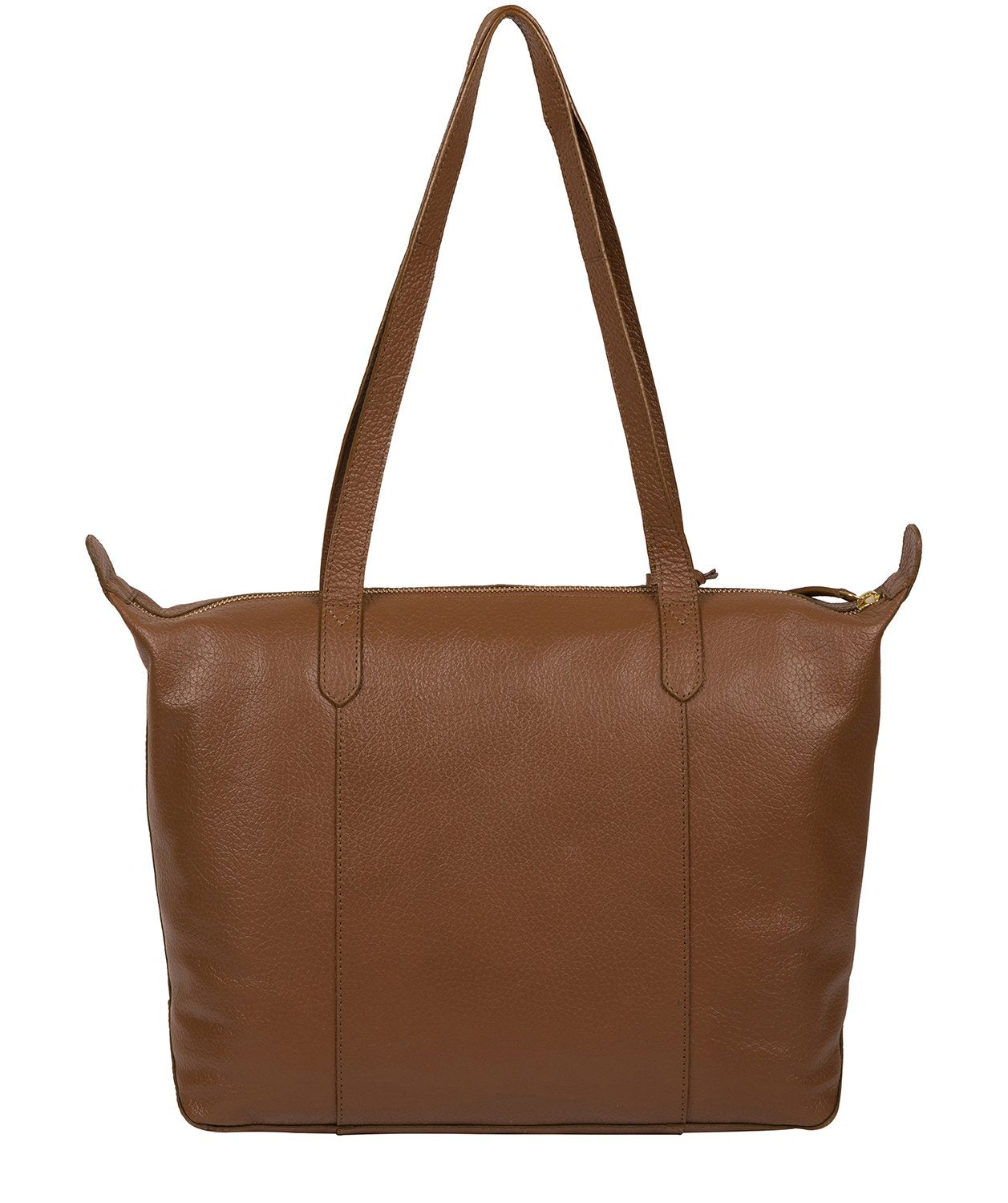 'Oval' Tan Leather Tote Bag