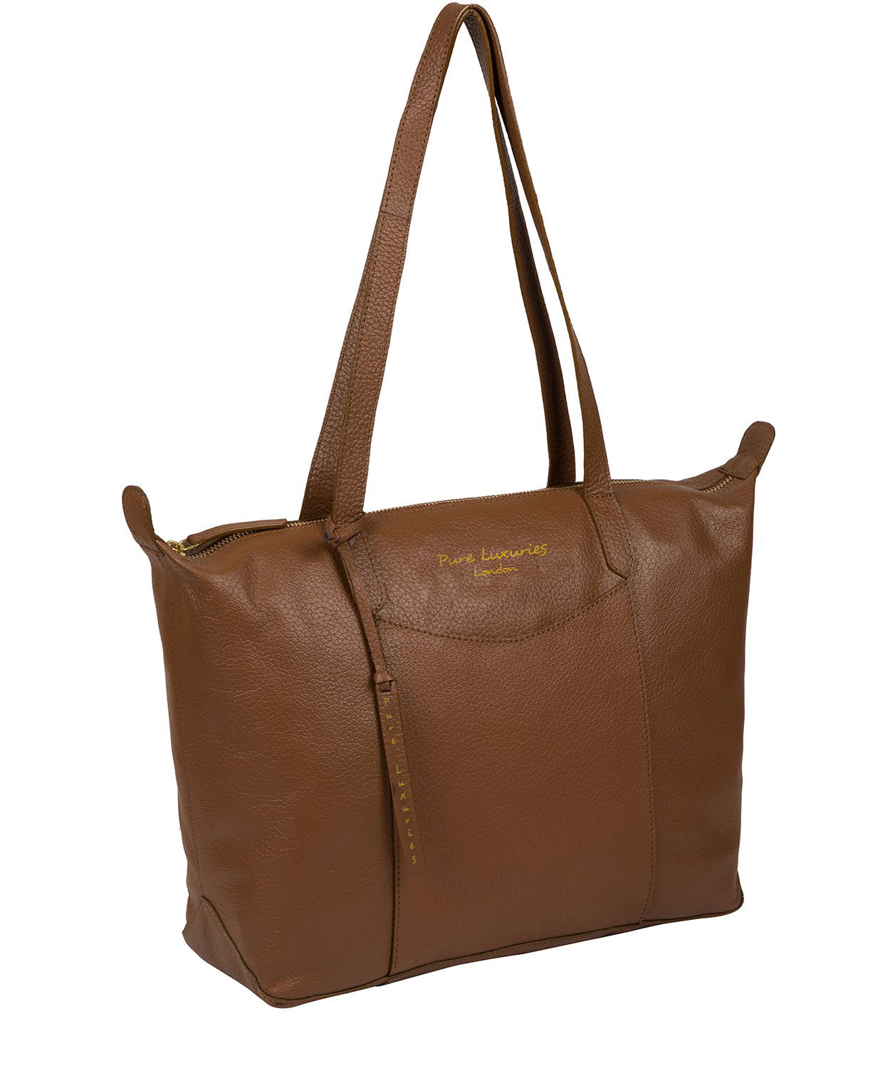 'Oval' Tan Leather Tote Bag