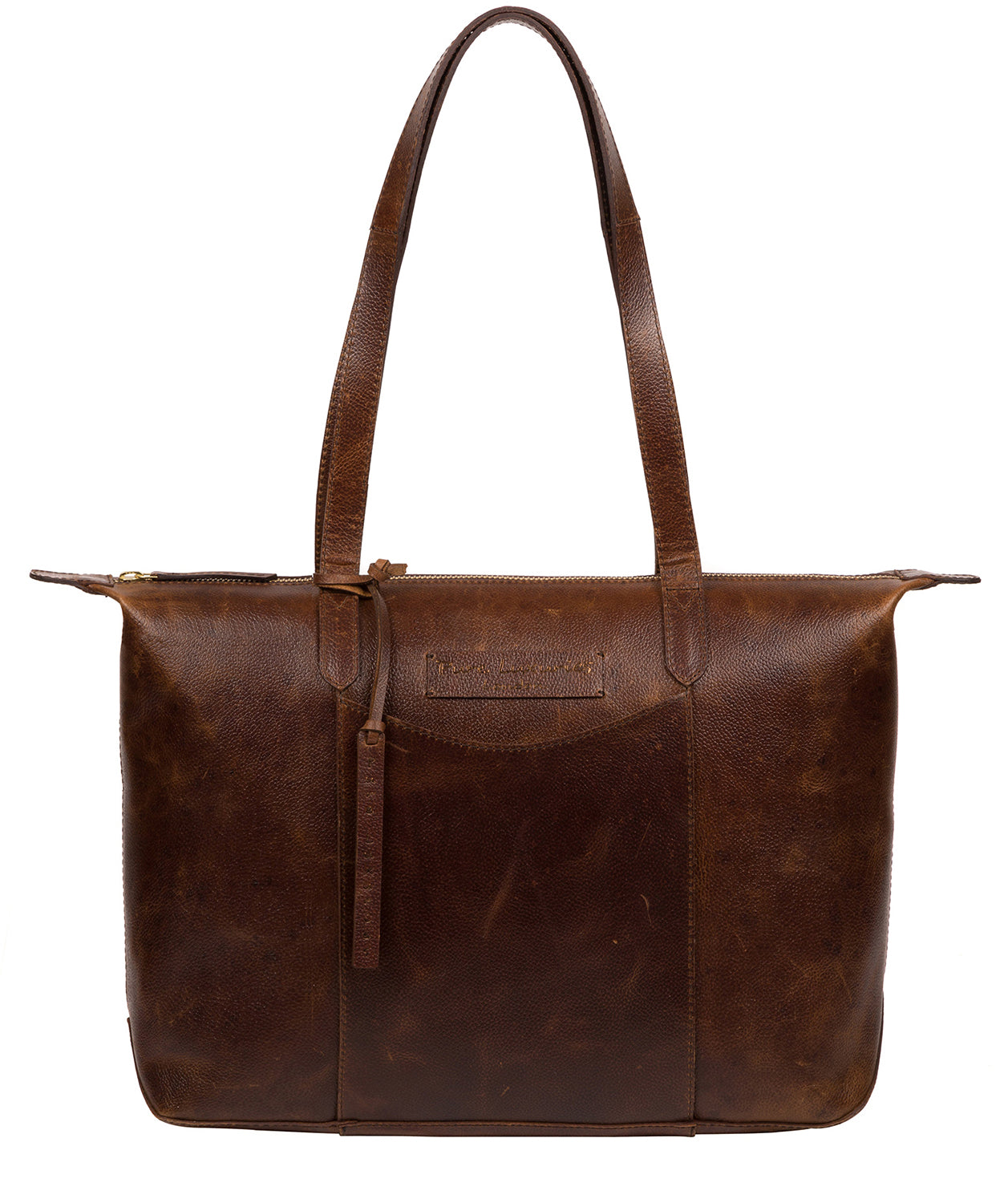 'Oval' Vintage Brown Leather Tote Bag image 1
