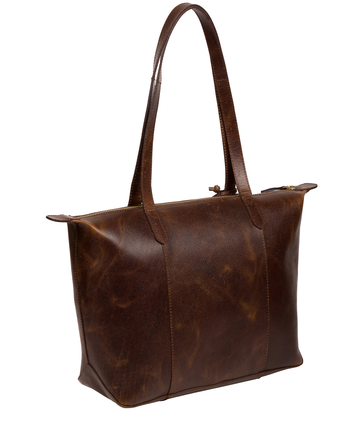 'Oval' Vintage Brown Leather Tote Bag image 3