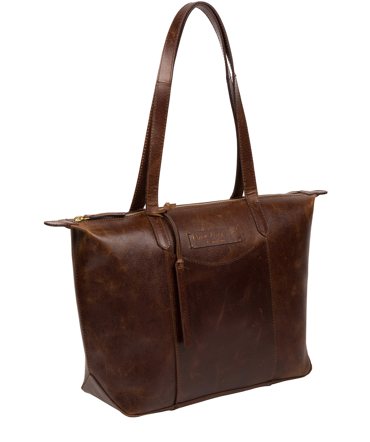 'Oval' Vintage Brown Leather Tote Bag image 5