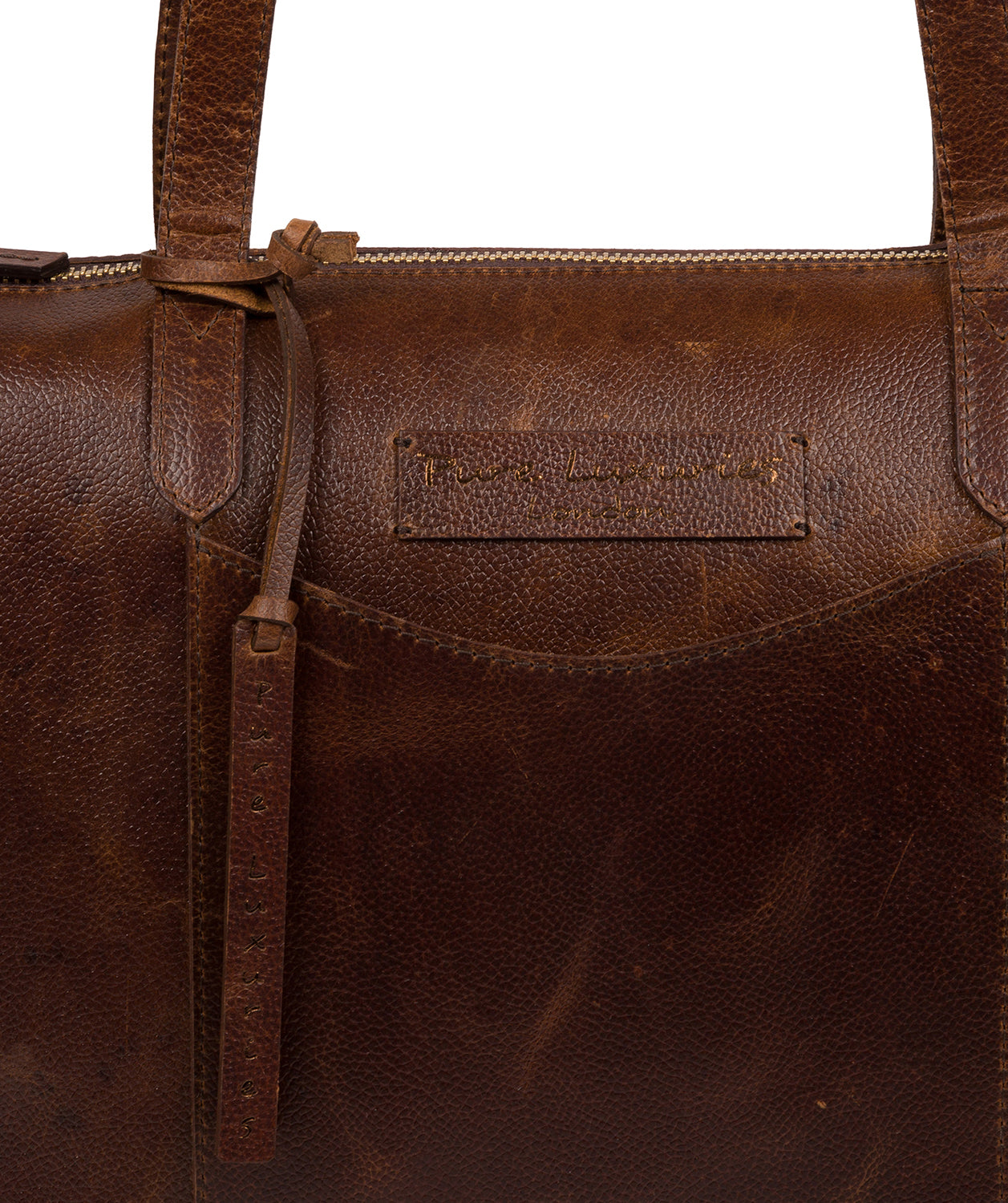'Oval' Vintage Brown Leather Tote Bag image 6