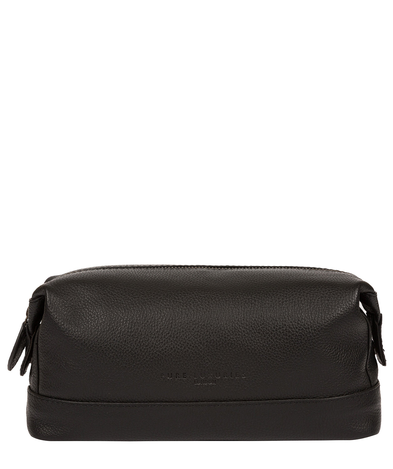 'Joggle' Black Leather Washbag image 1