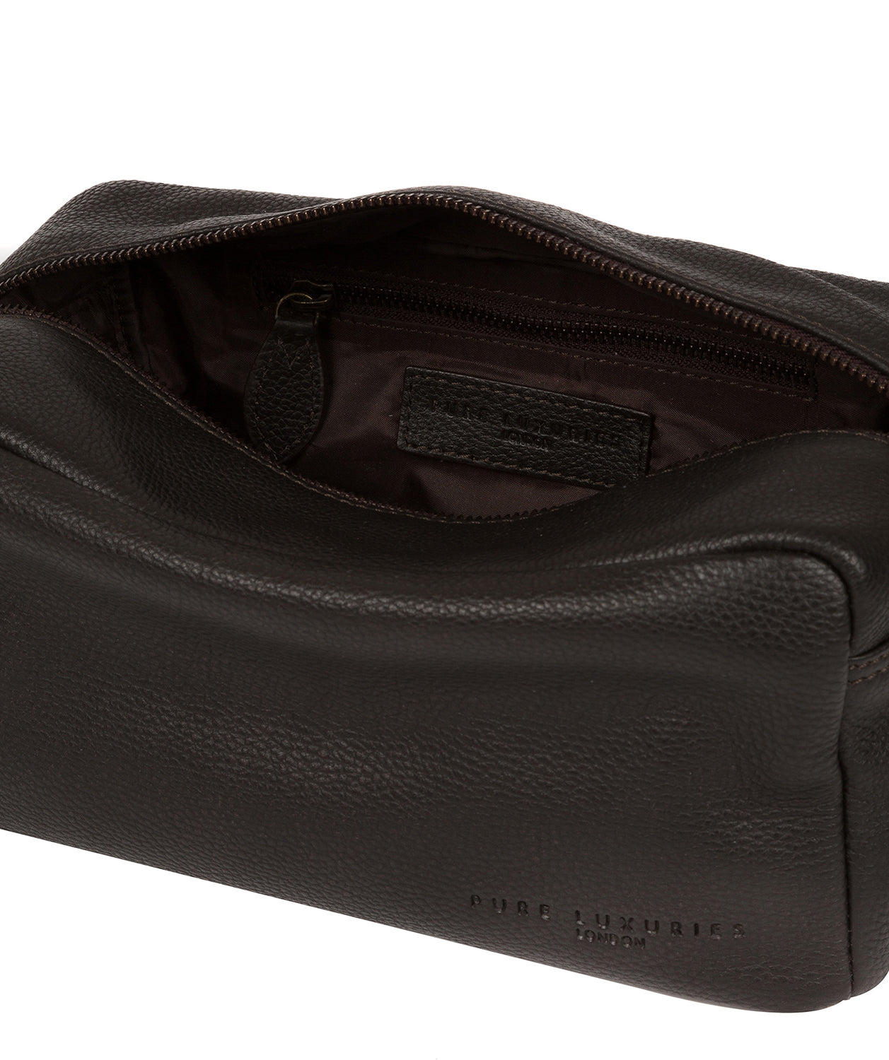 'Keel' Brown Leather Washbag image 4