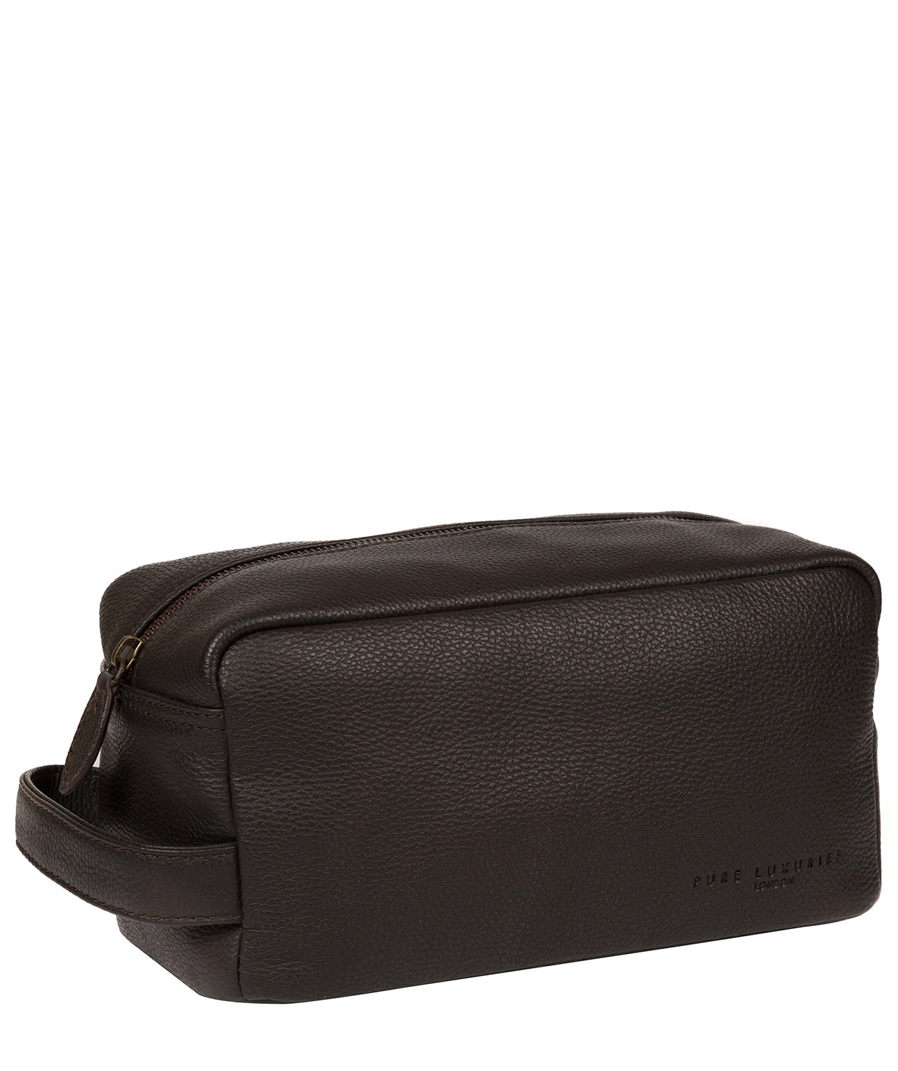 'Keel' Brown Leather Washbag image 5